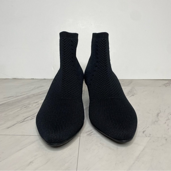 Eileen Fisher Purl Black Knit Stretch Bootie 7 1/2 - Picture 2 of 13